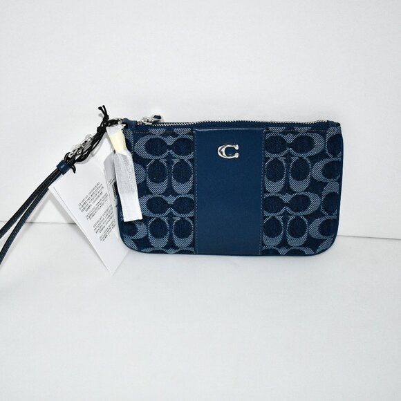 COACH Essential SMALL Wristlet in Demin #CAT61 LHRHY NWT - Picture 1 of 5